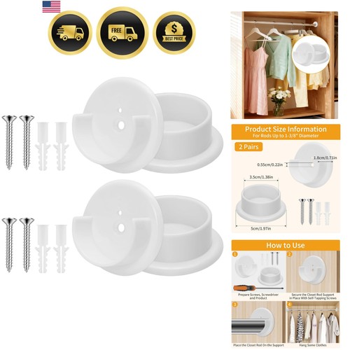 Closet rod holders - rod, set